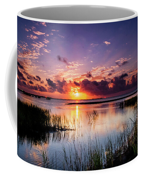 Sunrise Coffee Mug featuring the photograph Reflection Bay by Johnny Boyd