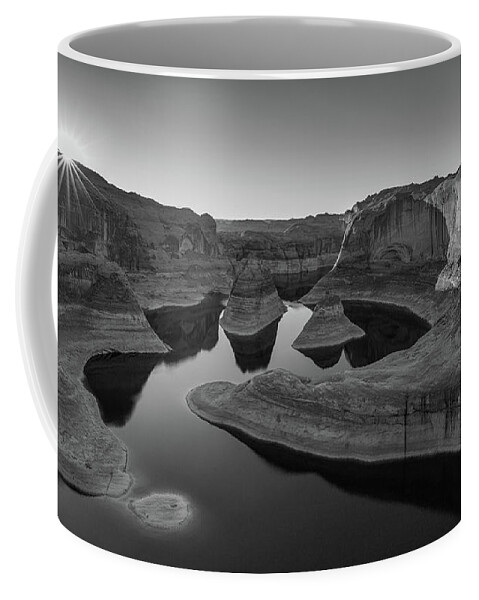American Coffee Mug featuring the photograph Reflection Canyon in BW, Lake Powell, Utah by Henk Meijer Photography