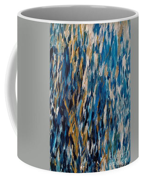 Hull Coffee Mug featuring the painting Reflection of a Rusty Hull by C E Dill