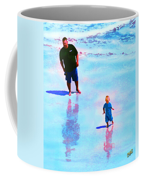 Beach Coffee Mug featuring the painting Reflections In The Sand by CHAZ Daugherty