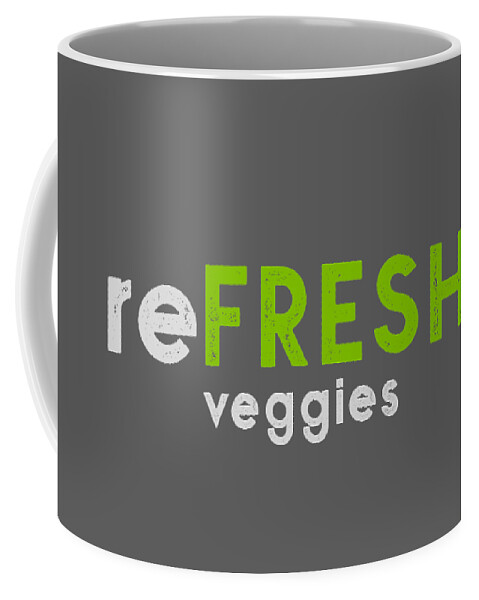  Coffee Mug featuring the drawing reFRESH - green and gray by Charlie Szoradi