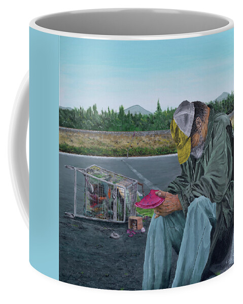 Man Coffee Mug featuring the painting Regret by Kevin Daly