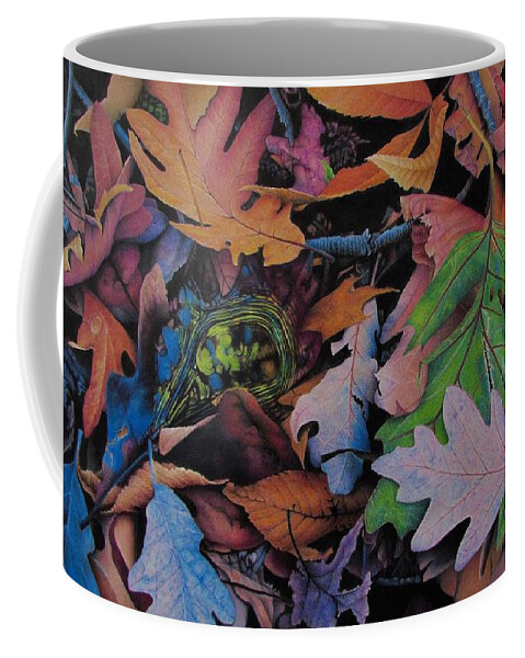 Leaves Coffee Mug featuring the drawing Reservoir by Pamela Clements
