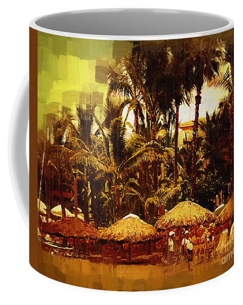 Mazatlan Coffee Mug featuring the digital art Resort Beach Scene by Kirt Tisdale