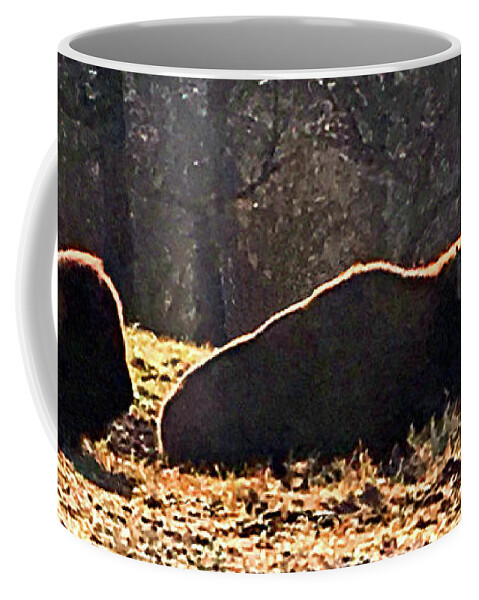 Buffalo Coffee Mug featuring the mixed media Resting Buffalo by Steve Karol