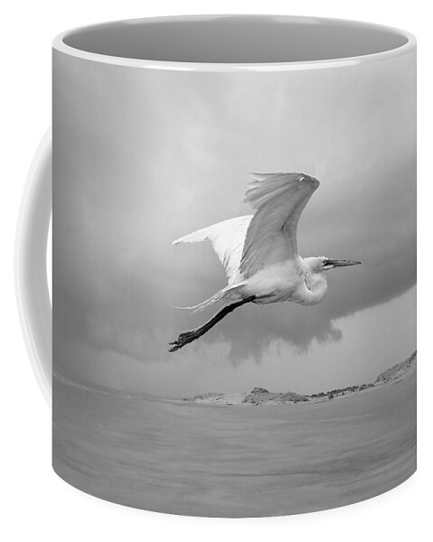 Bird Coffee Mug featuring the digital art Retreat from Coming Storm by M Spadecaller