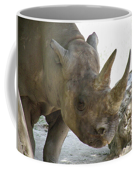 Rhino Coffee Mug featuring the photograph Rhinoceros With a Pair of Sharp Horns on His NOse by DejaVu Designs