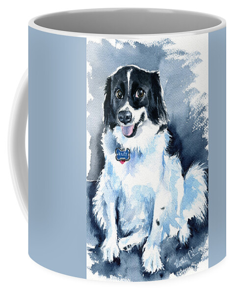 Dog Coffee Mug featuring the painting Riley by Dora Hathazi Mendes