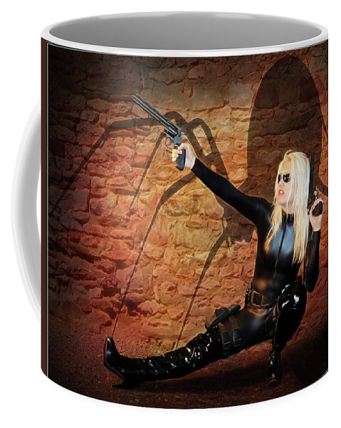 Black Coffee Mug featuring the photograph Rise Of The Black Widow by Jon Volden