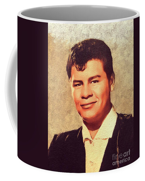 Ritchie Coffee Mug featuring the painting Ritchie Valens, Music Legend by Esoterica Art Agency