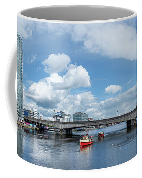 River Coffee Mug featuring the photograph River Lagan Bridge, Belfast by Nigel R Bell