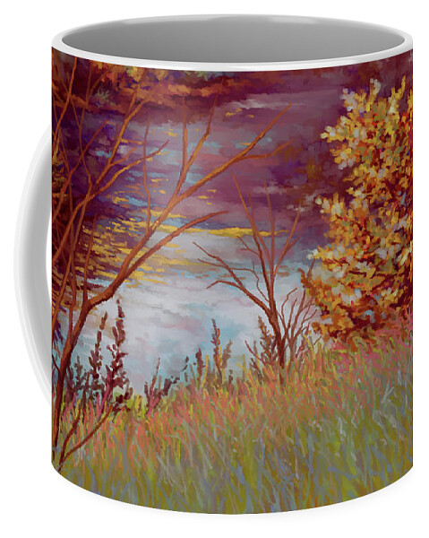 Nature Coffee Mug featuring the painting Riverside by Hans Neuhart