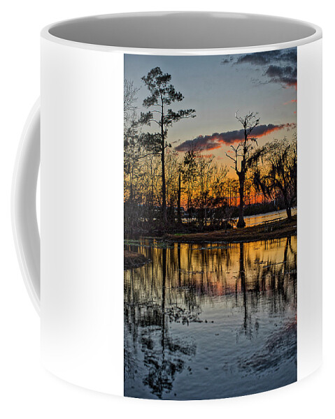 River Coffee Mug featuring the photograph Riverside Sunset by Tom Gresham