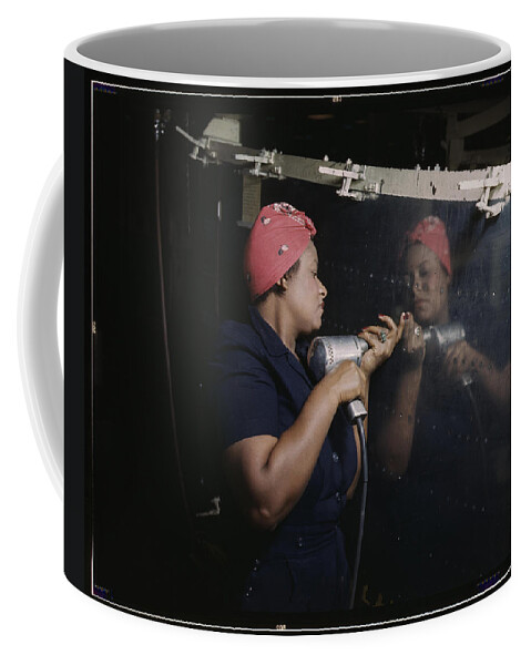 Woman Coffee Mug featuring the painting Riveting a World War II Dive Bomber by Palmer, Alfred T.