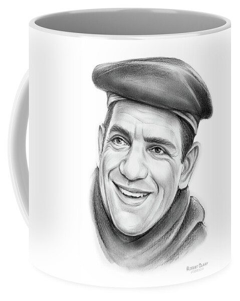 Pencil Coffee Mug featuring the drawing Robert Clary by Greg Joens