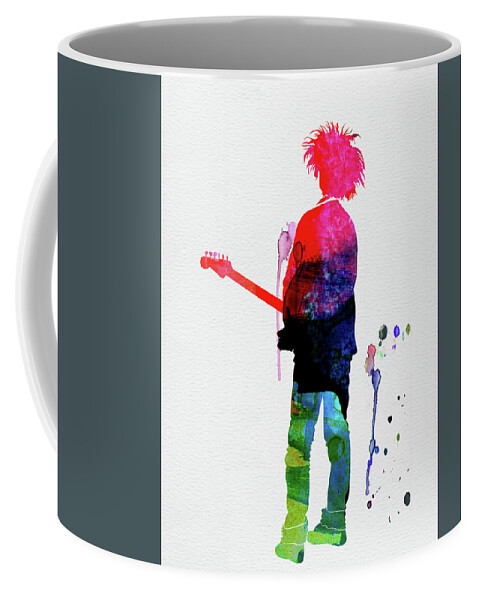 Cure Coffee Mug featuring the mixed media Robert Smith Watercolor by Naxart Studio
