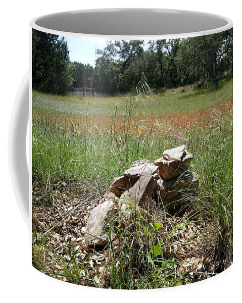Rocks Coffee Mug featuring the photograph Rock Gazer by Ivars Vilums
