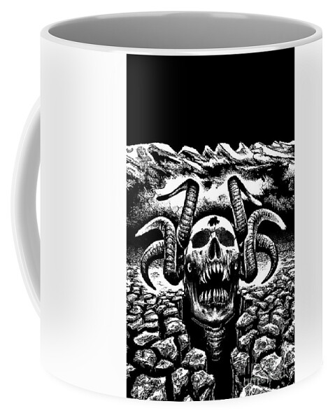 Tonykoehl Coffee Mug featuring the mixed media Rock The Hell by Tony Koehl