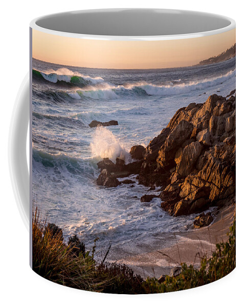 Carmel Coffee Mug featuring the photograph Rocks and Waves by Derek Dean