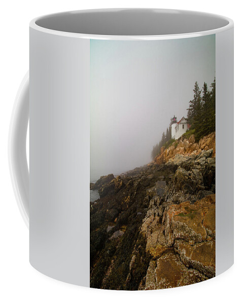 Acadia National Park Coffee Mug featuring the photograph Rocky Coast at Bass Harbor Lighthouse Maine by Jeff Folger