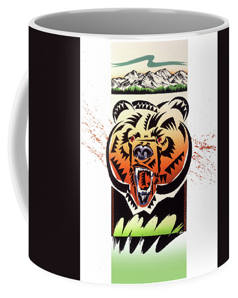 Rocky Mountains Coffee Mug featuring the painting Rocky Mountain Grizzly by Garth Glazier
