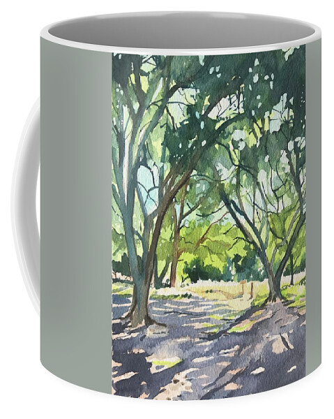 Rocky Oaks Coffee Mug featuring the painting Rocky Oaks by Luisa Millicent