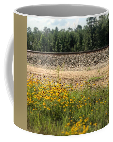 Wildflower Coffee Mug featuring the photograph Rolling Down the Tracks by Kelly Thackeray