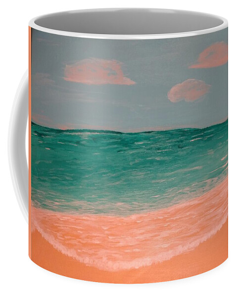 Water Coffee Mug featuring the painting Rolling Waves by April Clay