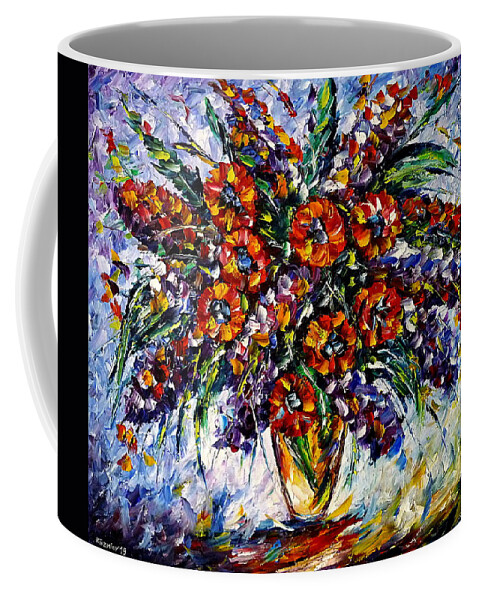 Wild Flower Painting Coffee Mug featuring the painting Romantic Moment by Mirek Kuzniar