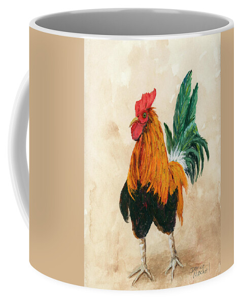 Rooster Coffee Mug featuring the painting Rooster 7 by Darice Machel McGuire