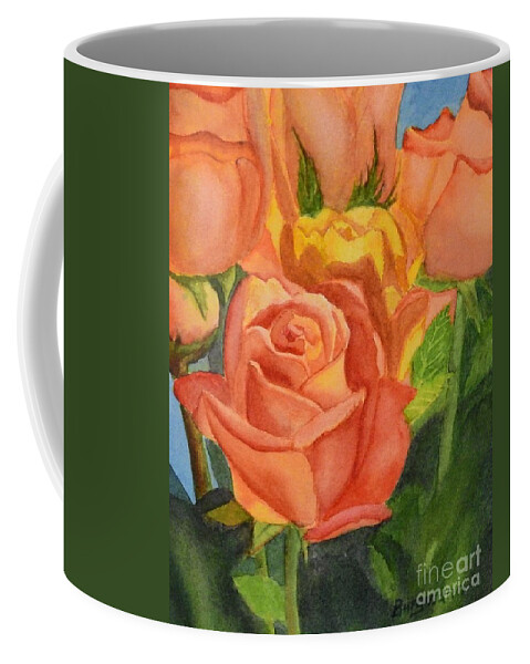 Rose Coffee Mug featuring the painting Rose by Petra Burgmann