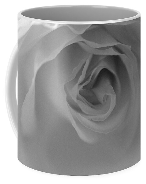 Rose Coffee Mug featuring the photograph Rose - Poetic in Black and White by Marianna Mills