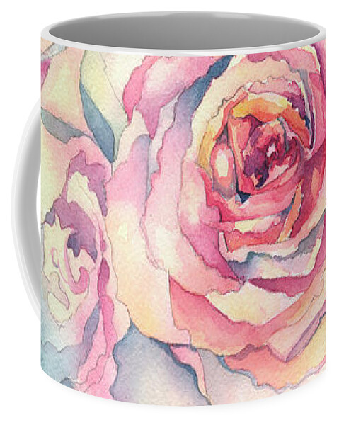 Face Mask Coffee Mug featuring the painting Rose Bowl by Lois Blasberg