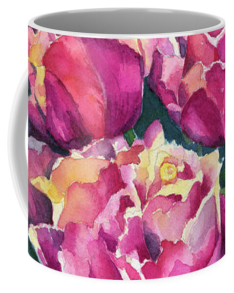 Face Mask Coffee Mug featuring the painting Rose and Window by Lois Blasberg