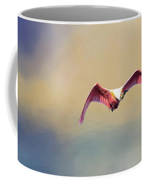 Birds Coffee Mug featuring the photograph Roseate Spoonbill at Sunrise by Norman Peay