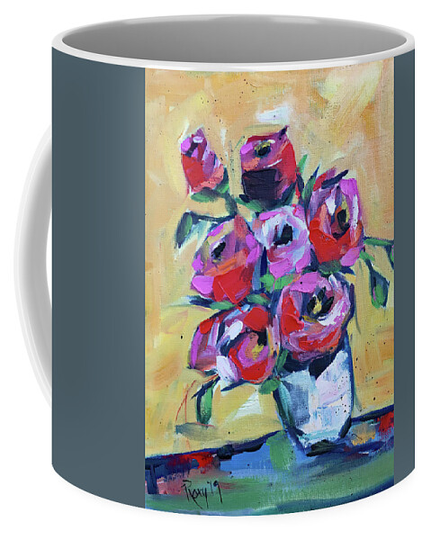 Roses Coffee Mug featuring the painting Roses by Roxy Rich