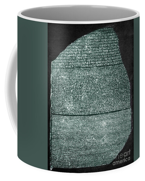 The Rosetta Stone Coffee Mug featuring the photograph Rosetta Stone Studied By Jean Francois Champollion by Unknown