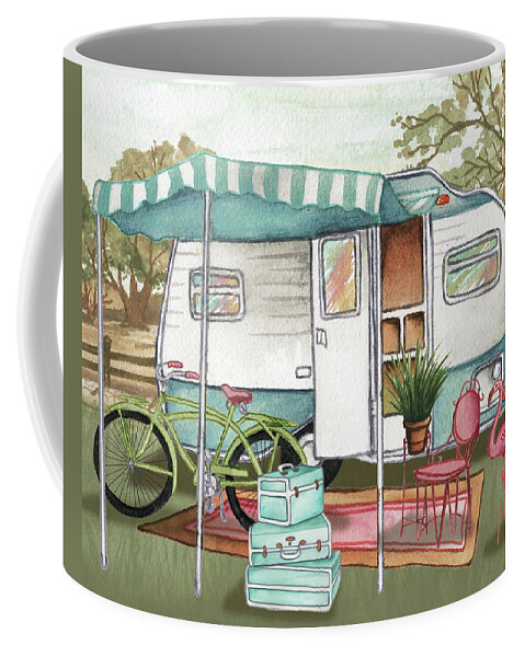 Roughing Coffee Mug featuring the mixed media Roughing It II by Elizabeth Medley