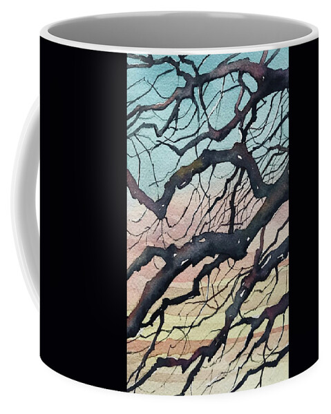 Santa Monica Coffee Mug featuring the painting Sunset Branches - Paramount Ranch by Luisa Millicent