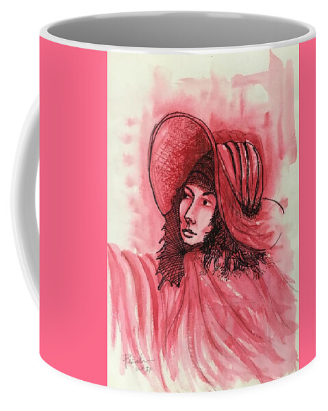 Ricardosart37 Coffee Mug featuring the painting Ruby Red Resolve by Ricardo Penalver deceased