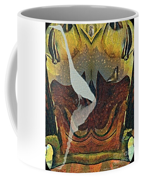 Digital Art Coffee Mug featuring the digital art Ruling the Roost with Black Edges by Kathie Chicoine