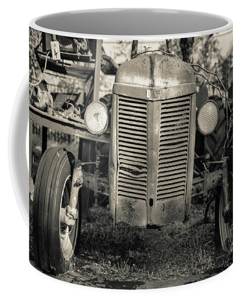 Tractor Coffee Mug featuring the photograph Rusty Old Ford Vintage Farm Tractor by Edward Fielding