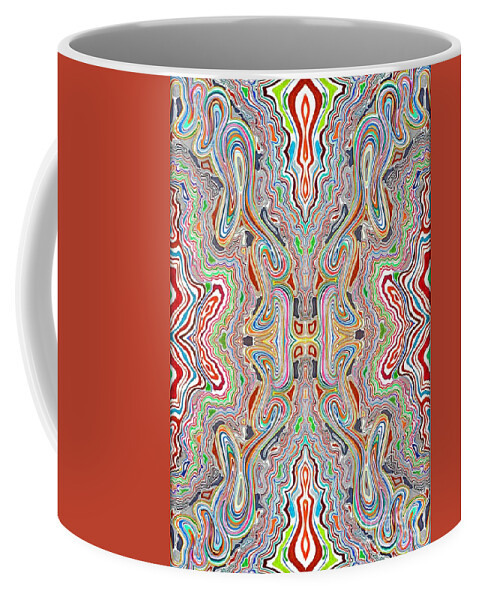 Red Drawing Coffee Mug featuring the mixed media Rhythm and Flow by David Neace CPX