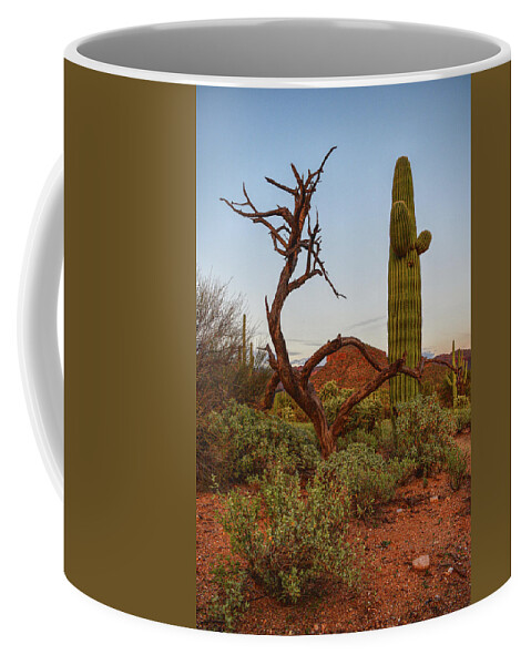 Tucson Coffee Mug featuring the photograph Saguaro and Tree by Chance Kafka