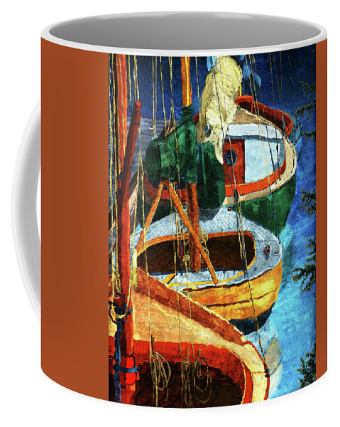Sailboats Coffee Mug featuring the digital art Sailboats by Ken Taylor