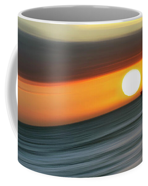Sunset Coffee Mug featuring the digital art Sailing to the Sunset by Christopher Johnson