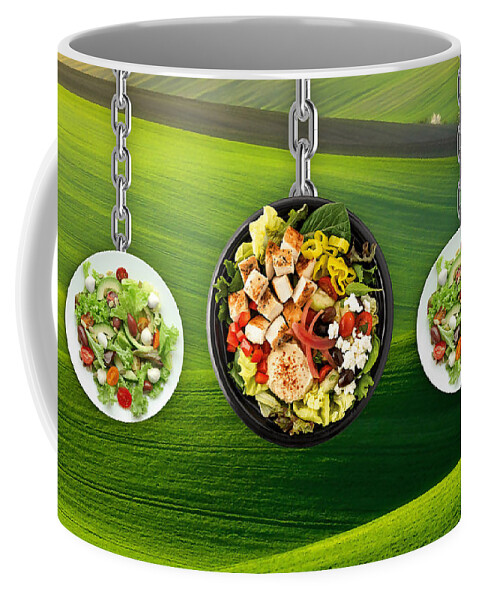 Salad Coffee Mug featuring the mixed media Salad For Lunch by Marvin Blaine