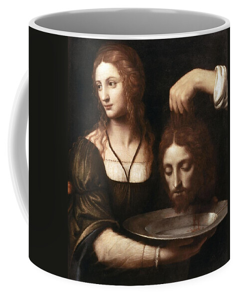 Bernardino Luini Coffee Mug featuring the painting Salome With The Head Of John The Baptist. Bernardino Luini . by Bernardino Luini -c 1480-1532-