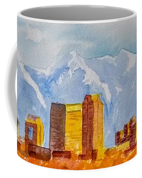 Salt Lake City Coffee Mug featuring the painting Salt Lake City Skyline by Walt Brodis
