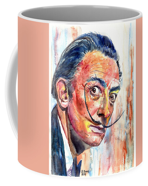 Salvador Coffee Mug featuring the painting Salvador Dali portrait by Suzann Sines